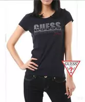 tee shirt mujer guess short sleeve genereux cotton 2013 france sm smile black